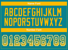 Load image into Gallery viewer, Custom Teal Gold-White Mesh Drift Fashion Football Jersey
