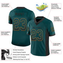 Load image into Gallery viewer, Custom Midnight Green Black-Old Gold Mesh Drift Fashion Football Jersey
