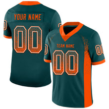 Load image into Gallery viewer, Custom Midnight Green Orange-White Mesh Drift Fashion Football Jersey
