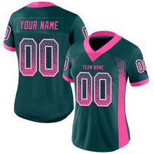 Load image into Gallery viewer, Custom Midnight Green Pink-White Mesh Drift Fashion Football Jersey
