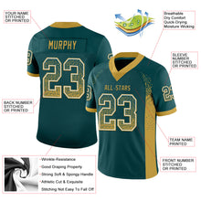 Load image into Gallery viewer, Custom Midnight Green Old Gold-White Mesh Drift Fashion Football Jersey
