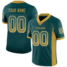 Load image into Gallery viewer, Custom Midnight Green Old Gold-White Mesh Drift Fashion Football Jersey
