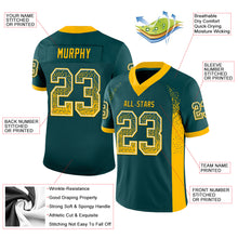 Load image into Gallery viewer, Custom Midnight Green Gold-White Mesh Drift Fashion Football Jersey
