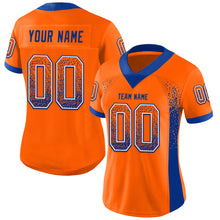 Load image into Gallery viewer, Custom Orange Royal-White Mesh Drift Fashion Football Jersey
