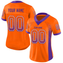 Load image into Gallery viewer, Custom Orange Purple-White Mesh Drift Fashion Football Jersey
