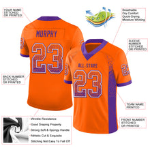 Load image into Gallery viewer, Custom Orange Purple-White Mesh Drift Fashion Football Jersey
