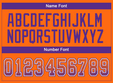 Load image into Gallery viewer, Custom Orange Purple-White Mesh Drift Fashion Football Jersey
