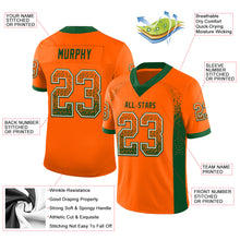 Load image into Gallery viewer, Custom Orange Green-White Mesh Drift Fashion Football Jersey
