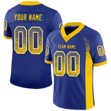 Load image into Gallery viewer, Custom Royal Yellow-White Mesh Drift Fashion Football Jersey
