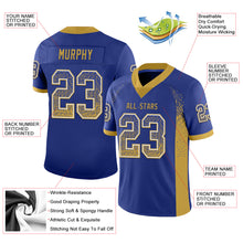 Load image into Gallery viewer, Custom Royal Old Gold-White Mesh Drift Fashion Football Jersey
