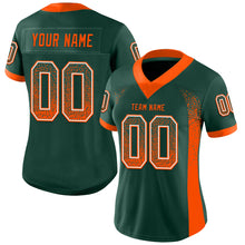 Load image into Gallery viewer, Custom Green Orange-White Mesh Drift Fashion Football Jersey
