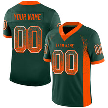 Load image into Gallery viewer, Custom Green Orange-White Mesh Drift Fashion Football Jersey
