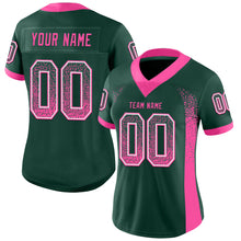 Load image into Gallery viewer, Custom Green Pink-White Mesh Drift Fashion Football Jersey
