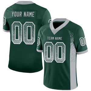 Custom Green Gray-White Mesh Drift Fashion Football Jersey