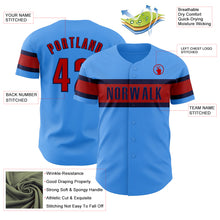 Load image into Gallery viewer, Custom Electric Blue Red-Navy Authentic Baseball Jersey
