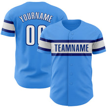 Load image into Gallery viewer, Custom Electric Blue White-Royal Authentic Baseball Jersey
