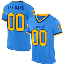 Load image into Gallery viewer, Custom Powder Blue Gold-Royal Mesh Authentic Throwback Football Jersey
