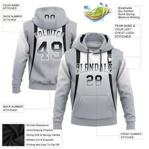 Custom Stitched White Black-Gray Fade Fashion Line Sports Pullover Sweatshirt Hoodie