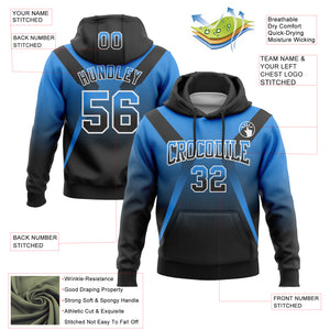 Custom Stitched Powder Blue Black-White Fade Fashion Arrow Sports Pullover Sweatshirt Hoodie