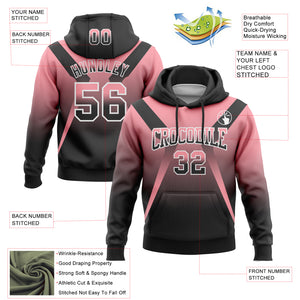 Custom Stitched Medium Pink Black-White Fade Fashion Arrow Sports Pullover Sweatshirt Hoodie