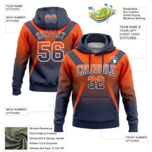 Load image into Gallery viewer, Custom Stitched Orange Navy-White Fade Fashion Arrow Sports Pullover Sweatshirt Hoodie
