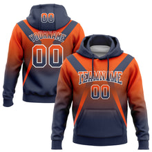 Load image into Gallery viewer, Custom Stitched Orange Navy-White Fade Fashion Arrow Sports Pullover Sweatshirt Hoodie
