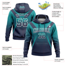 Load image into Gallery viewer, Custom Stitched Teal Navy-White Fade Fashion Arrow Sports Pullover Sweatshirt Hoodie
