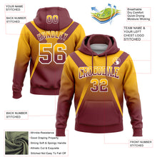 Load image into Gallery viewer, Custom Stitched Gold Burgundy-White Fade Fashion Arrow Sports Pullover Sweatshirt Hoodie
