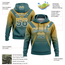 Load image into Gallery viewer, Custom Stitched Old Gold Midnight Green-White Fade Fashion Arrow Sports Pullover Sweatshirt Hoodie
