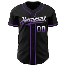 Load image into Gallery viewer, Custom Black White-Purple Authentic Fade Fashion Baseball Jersey
