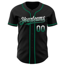 Load image into Gallery viewer, Custom Black White-Kelly Green Authentic Fade Fashion Baseball Jersey
