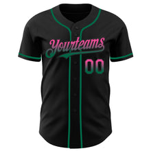 Load image into Gallery viewer, Custom Black Pink-Kelly Green Authentic Fade Fashion Baseball Jersey
