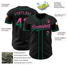 Load image into Gallery viewer, Custom Black Pink-Kelly Green Authentic Fade Fashion Baseball Jersey
