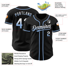 Load image into Gallery viewer, Custom Black White-Light Blue Authentic Fade Fashion Baseball Jersey
