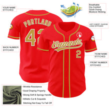 Load image into Gallery viewer, Custom Fire Red Old Gold-White Authentic Baseball Jersey
