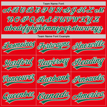 Load image into Gallery viewer, Custom Fire Red Kelly Green-White Authentic Baseball Jersey
