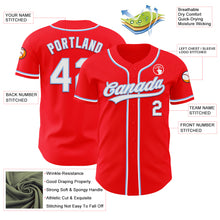 Load image into Gallery viewer, Custom Fire Red White-Light Blue Authentic Baseball Jersey
