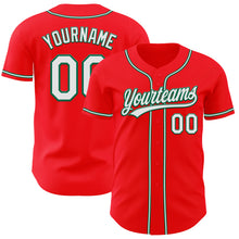 Load image into Gallery viewer, Custom Fire Red White-Kelly Green Authentic Baseball Jersey
