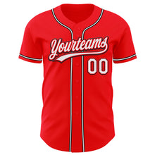 Load image into Gallery viewer, Custom Fire Red White-Black Authentic Baseball Jersey
