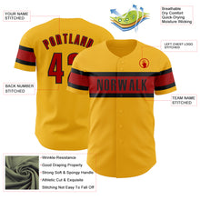 Load image into Gallery viewer, Custom Gold Red-Black Authentic Baseball Jersey
