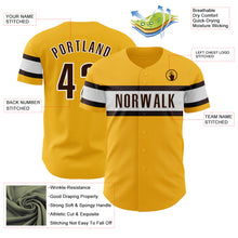 Load image into Gallery viewer, Custom Gold Brown-White Authentic Baseball Jersey
