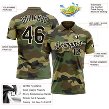 Load image into Gallery viewer, Custom Camo Black-Cream Performance Salute To Service Golf Polo Shirt
