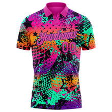 Load image into Gallery viewer, Custom Graffiti Pattern Pink-Purple 3D Performance Golf Polo Shirt
