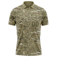 Load image into Gallery viewer, Custom Camo Olive-Cream Performance Salute To Service Golf Polo Shirt
