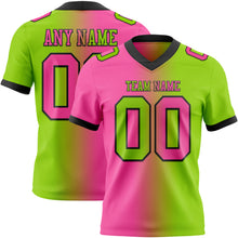 Load image into Gallery viewer, Custom Neon Green Pink-Black Mesh Authentic Gradient Fashion Football Jersey
