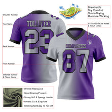 Load image into Gallery viewer, Custom Purple Gray-Black Mesh Authentic Gradient Fashion Football Jersey
