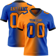 Load image into Gallery viewer, Custom Thunder Blue Bay Orange-Black Mesh Authentic Gradient Fashion Football Jersey
