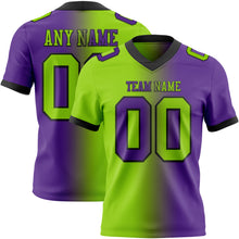 Load image into Gallery viewer, Custom Purple Neon Green-Black Mesh Authentic Gradient Fashion Football Jersey
