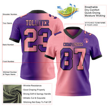 Load image into Gallery viewer, Custom Purple Medium Pink-Black Mesh Authentic Gradient Fashion Football Jersey
