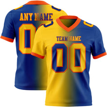 Load image into Gallery viewer, Custom Royal Yellow-Orange Mesh Authentic Gradient Fashion Football Jersey
